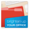 Colored File Folders, 1/3-Cut Tabs: Assorted, Letter Size, Red/Light Red, 100/Box