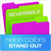 Glow Twisted 3-Tab File Folder, 1/3-Cut Tabs: Assorted, Letter Size, 0.25" Expansion, Assorted Colors, 12/Pack