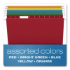 Glow Poly Hanging File Folders, Letter Size, 1/5-Cut Tabs, Assorted Colors, 12/Box
