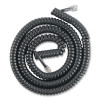 Coiled Phone Cord, Plug/Plug, 12 Ft, Black