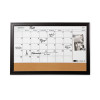 Home Decor Magnetic Dry Erase Board, Monthly Planning/Scheduling Calendar, 23" x 17", Tan/White Surface, Espresso Wood Frame