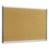 Arc Frame Cubicle Board, Cork Bulletin, 24" x 14", Tan Surface, Satin Aluminum Frame