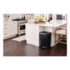 Premier Series Iii Step-On Waste Container, 12.4 Gal, Plastic, Black/Stainless Steel