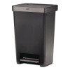 Premier Series Iii Step-On Waste Container, 12.4 Gal, Plastic, Black/Stainless Steel