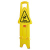 Stable Multi-Lingual Safety Sign, 13 X 13.25 X 26, Yellow
