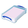 Snap-Lid Storage Bin, 1.05 Gal, 10.25" X 14.5" X 3.37", Clear/Blue