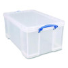 Snap-Lid Storage Bin, 16.9 Gal, 17.31" X 28" X 12.25", Clear/Blue