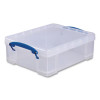 Snap-Lid Storage Bin, 2.14 Gal, 11" X 14" X 5", Clear/Blue, 5/Pack