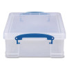 Snap-Lid Storage Bin, 2.14 Gal, 11" X 14" X 5", Clear/Blue, 5/Pack