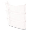 Unbreakable Wall Files, 3 Sections, A4/Letter Size, 13.75" x 3.13" x 29.38", Clear