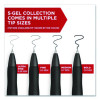 S-Gel High-Performance Gel Pen, Retractable, Extra-Fine 0.38 Mm, Black Ink, Black Barrel, 4/Pack