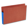 Redrope Drop-Front End Tab File Pockets, Fully Lined 6.5" High Gussets, 3.5" Expansion, Legal Size, Redrope/Blue, 10/Box