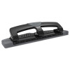 12-Sheet Smarttouch Three-Hole Punch, 9/32" Holes, Black/Gray