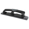 12-Sheet Smarttouch Three-Hole Punch, 9/32" Holes, Black/Gray
