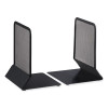Metal Mesh Bookends, Nonskid Base, 5.38 x 5.38 x 6.75, Black, Pair