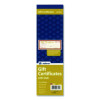 Gift Certificate With Stub Book, 7.81 x 3.25, Cream, 25 Certificates