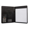 Faux-Leather Padfolio With Solar Calculator, 9 X 12 Pad, 9.75 X 12.5, Black