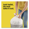 Small Twist-Tie Trash Bags, 4 Gal, 0.74 Mil, 23 x 21.63, White, 30/Box