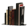 Steel Bookends, Contemporary Style, Nonskid Base, 4.75 x 4.75 x 4.75, Black, Pair