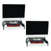 Metal Mesh Monitor Stand With Paper Tray, 20" x 11.5" x 5.5", Black, Supports 33 Lb, 2/Pack