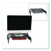 Metal Mesh Monitor Stand With Paper Tray, 20" x 11.5" x 5.5", Black, Supports 33 Lb, 2/Pack