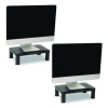 Adjustable Rectangular Monitor Stand, 14.5" x 10.5" x 2.5" To 5.25", Black, Supports 50 Lb, 2/Pack