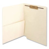 Slash Pocket End Tab Fastener Folders, Straight Tab, 1 Fastener, Letter Size, Manila, 50/Box