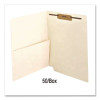 Slash Pocket End Tab Fastener Folders, Straight Tab, 1 Fastener, Letter Size, Manila, 50/Box