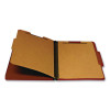 Reinforced Pressboard Classification Folders, 2/5-Cut Tab, Expands 2.5", 2 Dividers, 6 Fasteners, Legal Size, Red, 10/Box