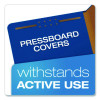 Pressboard Top Tab Classification Folders, 2/5-Cut Tab, Expands 1.75", 1 Divider, 4 Fasteners, Letter Size, Dark Blue, 10/Box