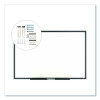 Melamine Dry Erase Board, 3 Ft x 2 Ft, White Surface, Black Aluminum Frame