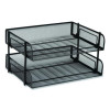 Stackable Paper Desk Tray Organizer, Letter Size, 10 x 13.5 x 2.5, Black, 2/Pack