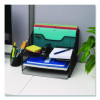Metal Mesh Vertical File Holder Paper Tray Desktop Organizer, 2-Tier/5-Compartment, Letter Size, 11.25 x 12.5 x 9.5, Black
