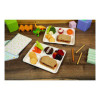 Compostable Fiber Blend School Lunch Tray, 10 x 8 x 1, White, 240/Carton