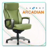 Arcadian Bonded Leather Executive Chair, Supports Up To 275 Lb, 19" x 22" Seat Height, Olive Back/Seat, Gray/Black Base