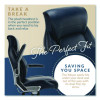 Meyer Bonded Leather Executive Chair, Supports Up To 275 Lb, 19" x 22.75", Navy Seat, Navy/Back, Silver Base