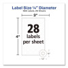 Hole Reinforcement Labels, 0.25 Dia, White, 560/Pack