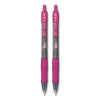 G2 Premium Breast Cancer Awareness Gel Pen, Retractable, Fine 0.7 Mm, Pink Ink, Smoke/Pink Barrel, 2/Pack