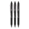 Frixion Ball Clicker Erasable Gel Pen, Retractable, Fine 0.7 Mm, Black Ink, Black Barrel, 3/Pack