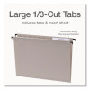 Surehook Hanging Folders, Letter Size, 1/3-Cut Tabs, Light Gray, 20/Box