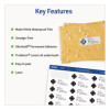Waterproof Film Address Labels With Sure Feed Technology. Laser, 1 x 2.63, White, 30/Sheet, 10 Sheets/Pack