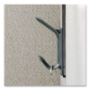 Cubicle Double Coat Hook, Plastic, Gray, Supports 10 Lbs