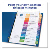 Customizable Toc Ready Index Multicolor Tab Dividers, 12-Tab, Jan. To Dec., 11 x 8.5, White, Traditional Color Tabs, 1 Set