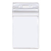 Resealable Badge Holders Combo Pack, 36" Lanyard, Vertical, Transparent Frost 3.68" x 5" Holder, 2.38" x 3.75" Insert, 20/Pk