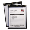 Super Heavyweight Plus Stitched Shop Ticket Holders, Top Load 9 x 12 Insert, Clear Front, Black Border, 15/Box