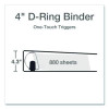 Premier Easy Open Clearvue Locking Slant-D Ring Binder, 3 Rings, 4" Capacity, 11 X 8.5, White