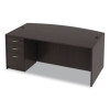 Alera Valencia Series Bow Front Desk Shell, 71" X 41.38" X 29.63", Espresso