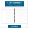 Wirebound Guided Business Notebook, Action Planner Project-Management Format, Dark Gray Linen Cover, (80) 11 x 8.5 Sheets