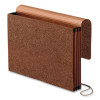 Premium Reinforced Expanding Wallet, 3.5" Expansion, 1 Section, Elastic Cord Closure, Legal Size, Red Fiber, 5/Box