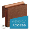 Premium Reinforced Expanding Wallet, 3.5" Expansion, 1 Section, Elastic Cord Closure, Legal Size, Red Fiber, 5/Box